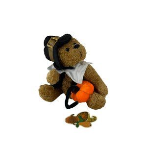Calplush Pilgrim Teddy Bear #3270 The May Flowers Plush Thanksgiving Stuffed Toy